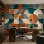 Retro Abstract Geometric Shapes Wallpaper Mural