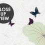 Aquarell Lotusblume und Schmetterlinge Fototapete