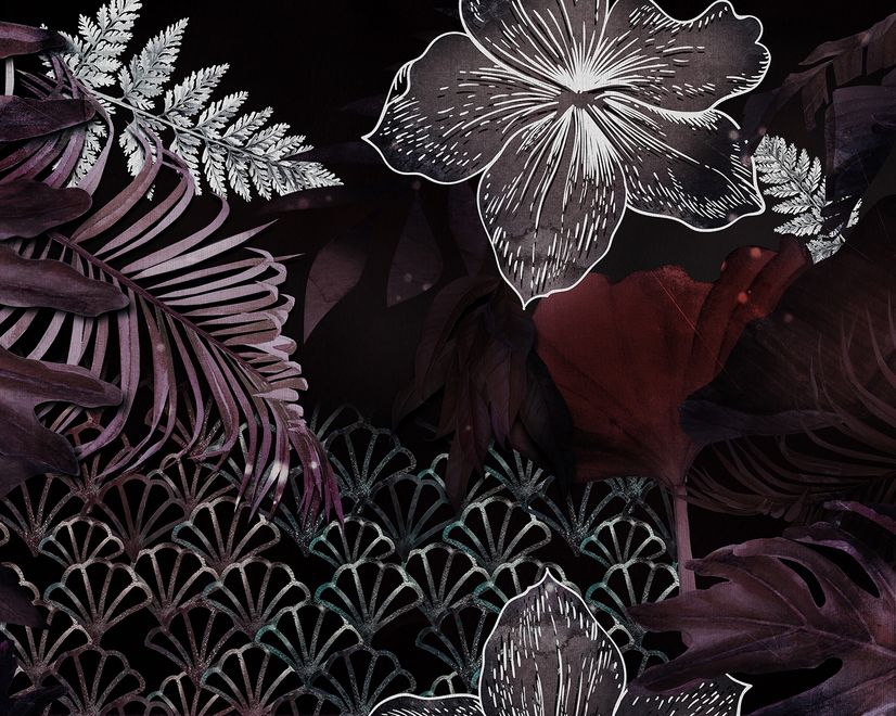 Dark Leaf Wallpaper Mural