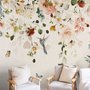 Watercolor Soft Peony Floral Blossom Wallpaper Mural