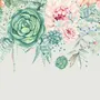 Nostalgic Soft Green Vine Floral Art Wallpaper Mural
