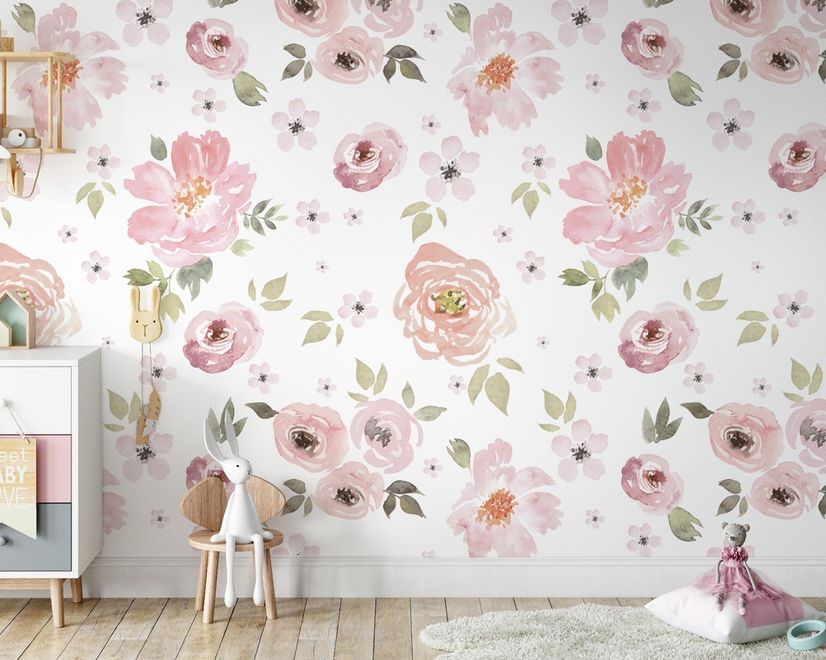 Nursery Watercolor Nursery Wallpaper Mural