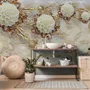 Swan with Peony Floral Wallpaper Mural