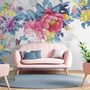 Watercolor Colorful Peony Flowers Wallpaper Mural