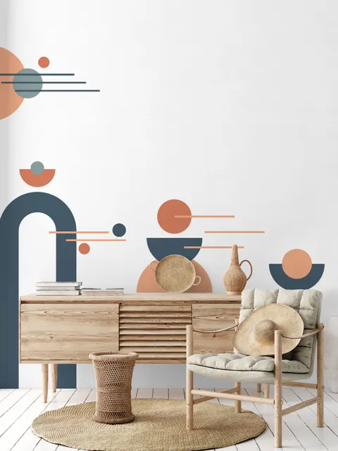 Geometric Arch with Shapes Wall Decal Sticker