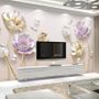 3D Embossed Look Tulip Floral Wallpaper Mural