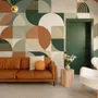 Retro Abstract Geometric Shapes Wallpaper Mural
