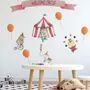 Kids Watercolor Circus with Cute Bear Fox Elephant Panda Wall Decal Sticker