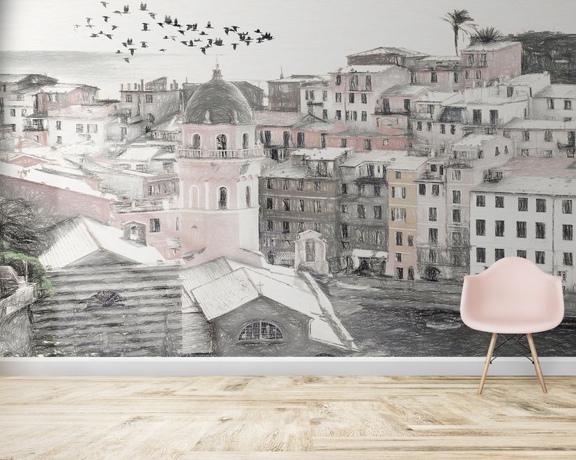Charcoal City Wallpaper Mural