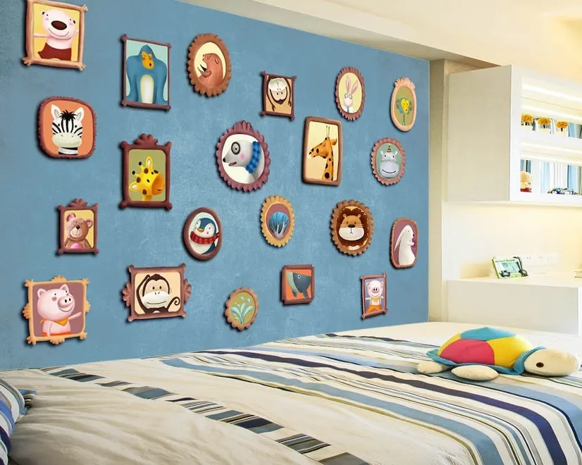 Kids Cartoon Photo Frame Wallpaper Mural
