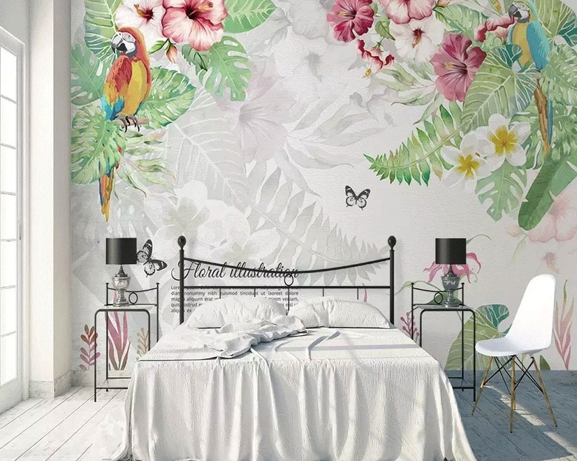 Papier peint panoramique mirabilis et plantes tropicales