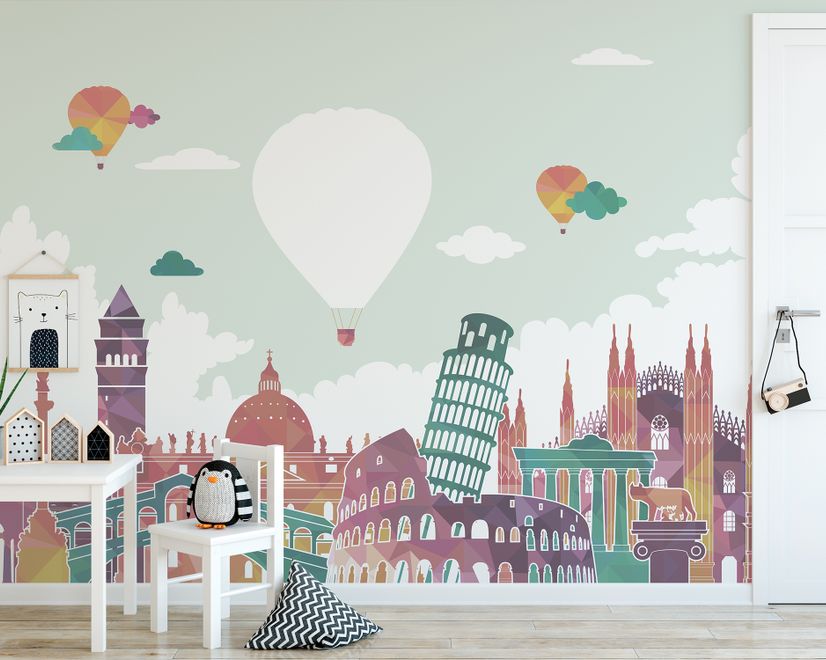 Kids Historical Places Wallpaper Mural