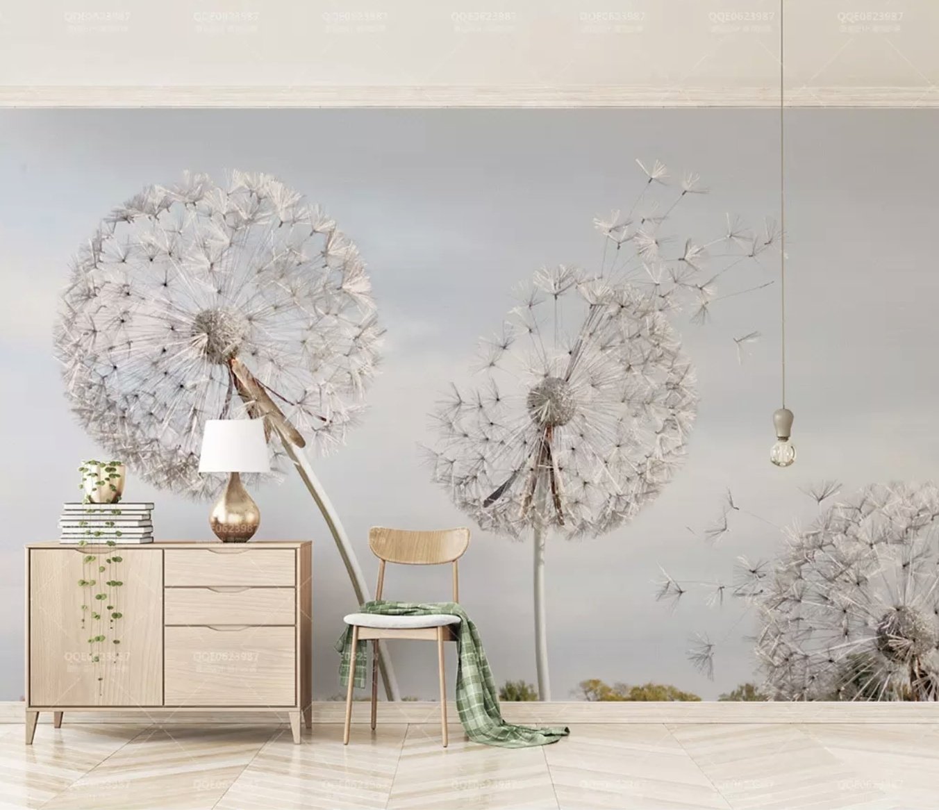 Dandelion Flowers Wallpaper Mural - Peel and Stick