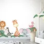 Kids Cute Forest Animal with Banana Leaves Wall Decal Sticker