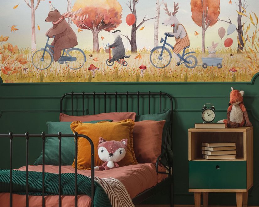 Kids Winter Animals with Zeppelin Wallpaper Mural
