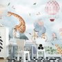Kids Cycling Riding Cute Animals Wallpaper Mural