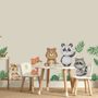 Kids Cute Animals with Banana Leaves Wall Decal Sticker