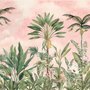 Papier peint panoramique panoramique aquarelle rose et tropicale