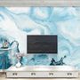 Acrylic Painting Fresh Blue Waves Wallpaper Mural