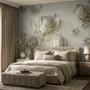 3D Embossed Look Rose Sculpture Wallpaper Mural