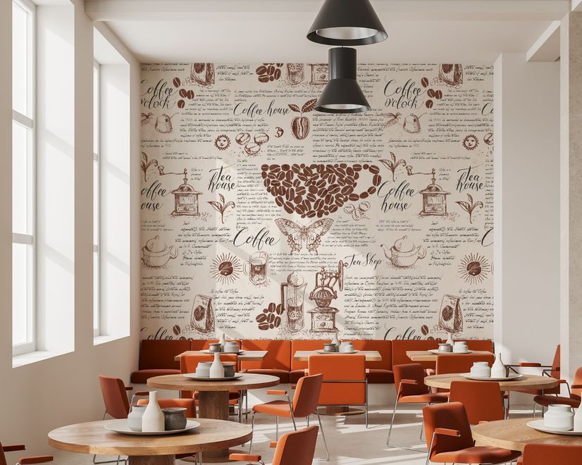 Vintage Coffee Story and Teapot  Wallpaper