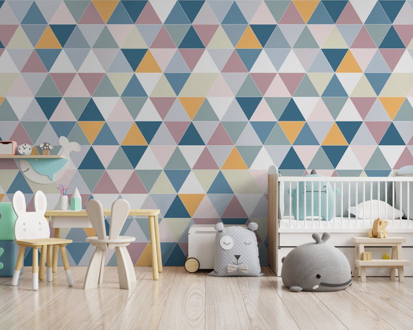 Geometric Style Colorful Triangle Wallpaper Mural