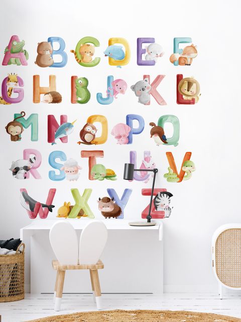 Wasserfarben Alphabet Wandtattoo