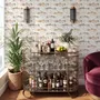 Watercolor fish wallpaper with trout, seashells and pale aqua washes on a warm cream ground