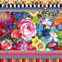Bohemian Floral Wallpaper with Peony Dianthus Violet Wallpaper Mural