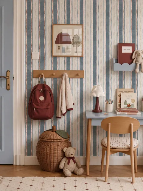 Playful Nursery Stripe Lines Wallpaper Mural