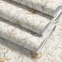 Cute rabbits wallpaper with woodland animals, white birds and acanthus scrolls on an ivory cream ground