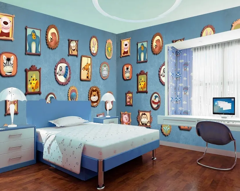 Kids Cartoon Photo Frame Wallpaper Mural