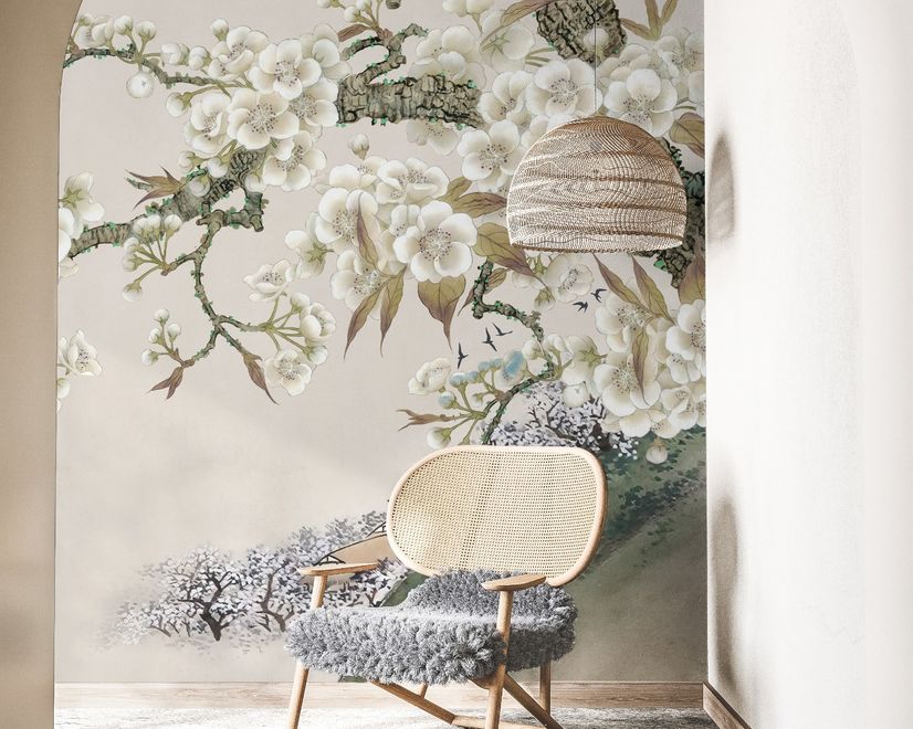 Retro Plum Blossom Wallpaper Mural