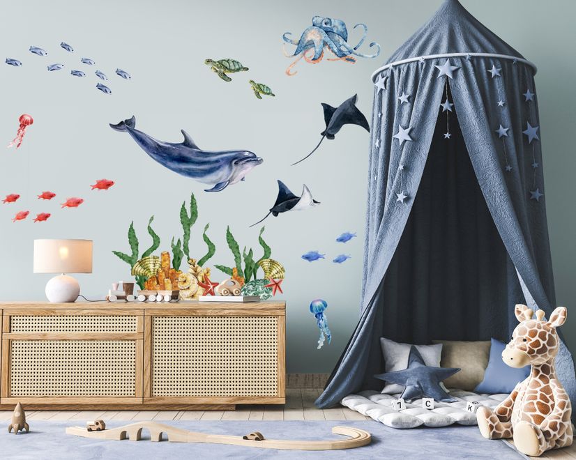 Kids Undersea Animals Wall Decal Sticker