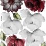 Aquarell Rote Rose und Anemone Blumensträuße Wandtattoo