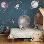 Kinderleuchtender Weltraum mit Aquarell-Bären-Astronauten-Fototapete