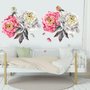 Kinder Aquarell Rosa Weiße Blumen Wandtattoo