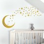Stickers muraux lune dorée petites étoiles