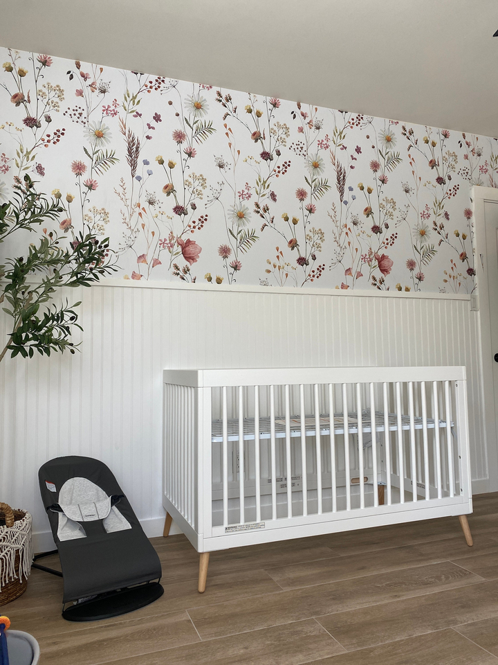 Watercolor Soft Wild Flowers Wallpaper Mural