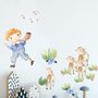 Kids Little Boys and Cute Sheeps Wall Decal Sticker