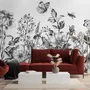 Black and White Floral Wallpaper Mural