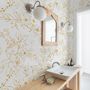 Gold Look Peony Floral Drawing Bright Flower Art Wallpaper Mural