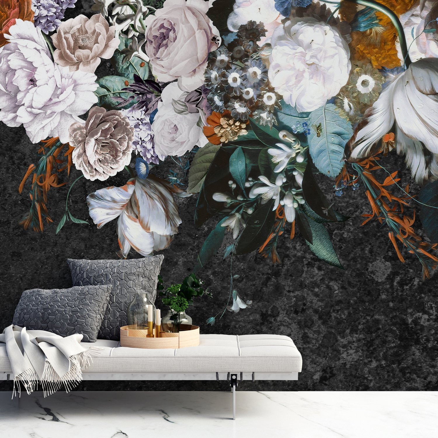 Dutch Floral Bouqet Wallpaper Wallpaper Mural - Peel and Stick
