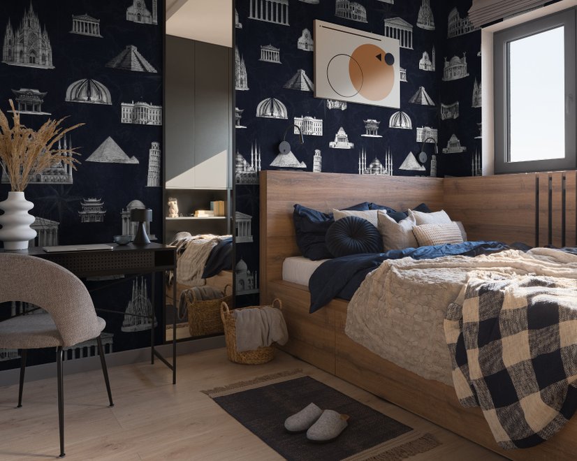 Vintage World Architecture Sketch Wallpaper Mural