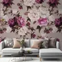 Cream Pink Peony Floral Pattern Wallpaper Mural