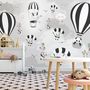 Hot Air Balloon with Cartoons Animals Kids Nursery Wallpaper Mural