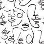 Abstrait Charmant Artistique Visages Papier peint panoramique