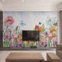 Watercolor Garden Floral Wallpaper Mural