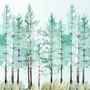 Pine Tree Painting Wallpaper Mural