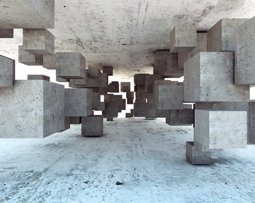 3D-Look Abstrakte Geometrische Korridor-Fototapete